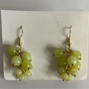 NEW Elegant Gold and Green Cluster Earrings